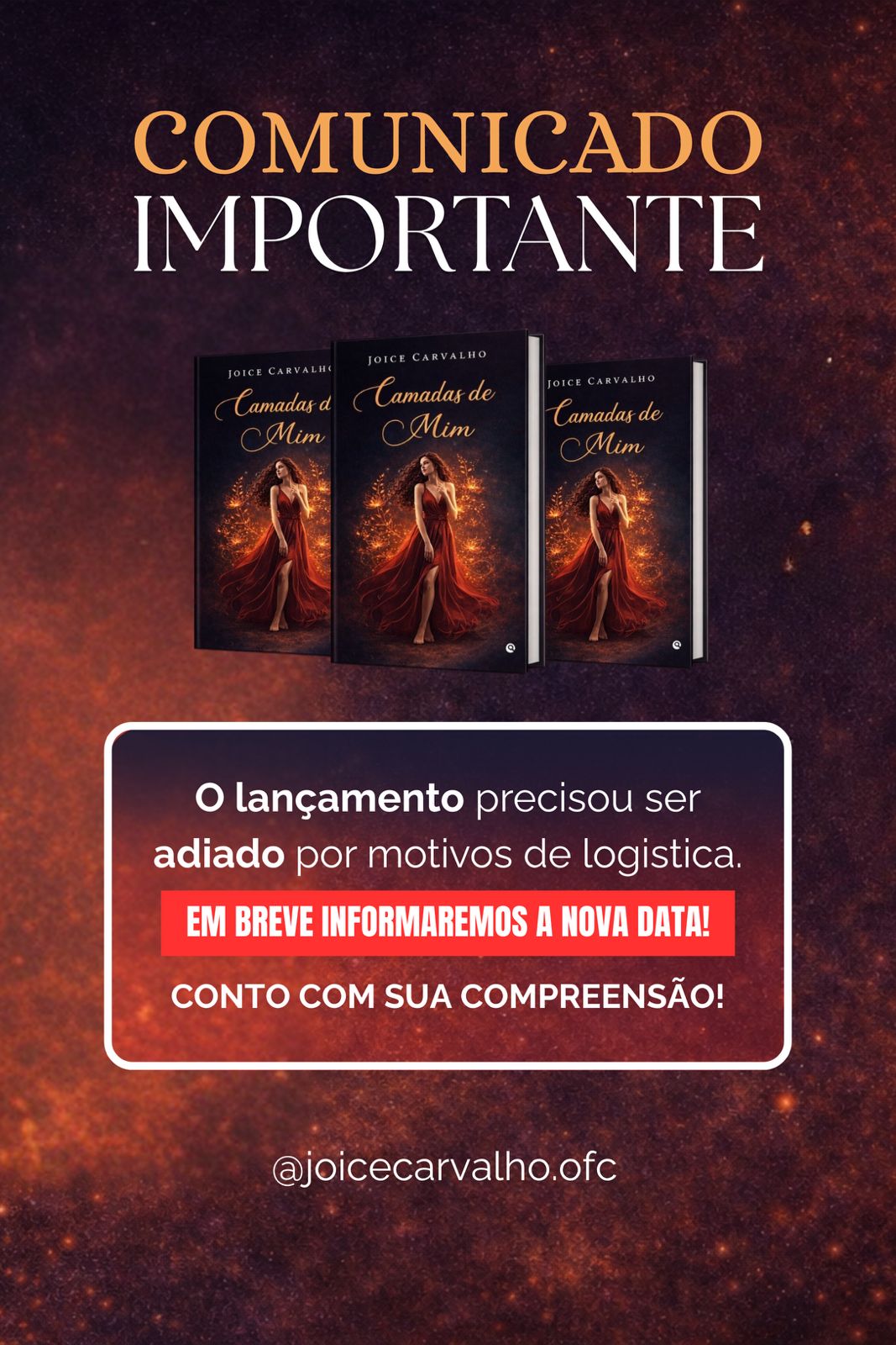 Capas do livro Camadas de Mim — Joice Carvalho